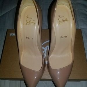 *New Low Price* Authentic Christian Louboutin- Corneille 100 Patent Nude